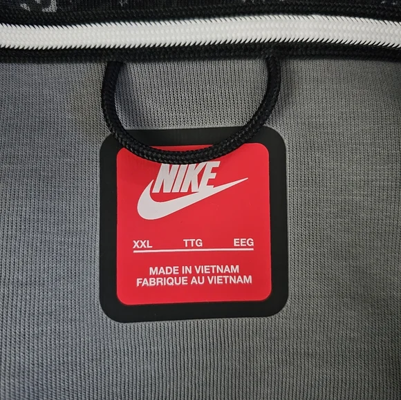 Nike Tech Fleece Camo Windrunner Hoodie Black Anthracite HV5055-060 Size 2XL